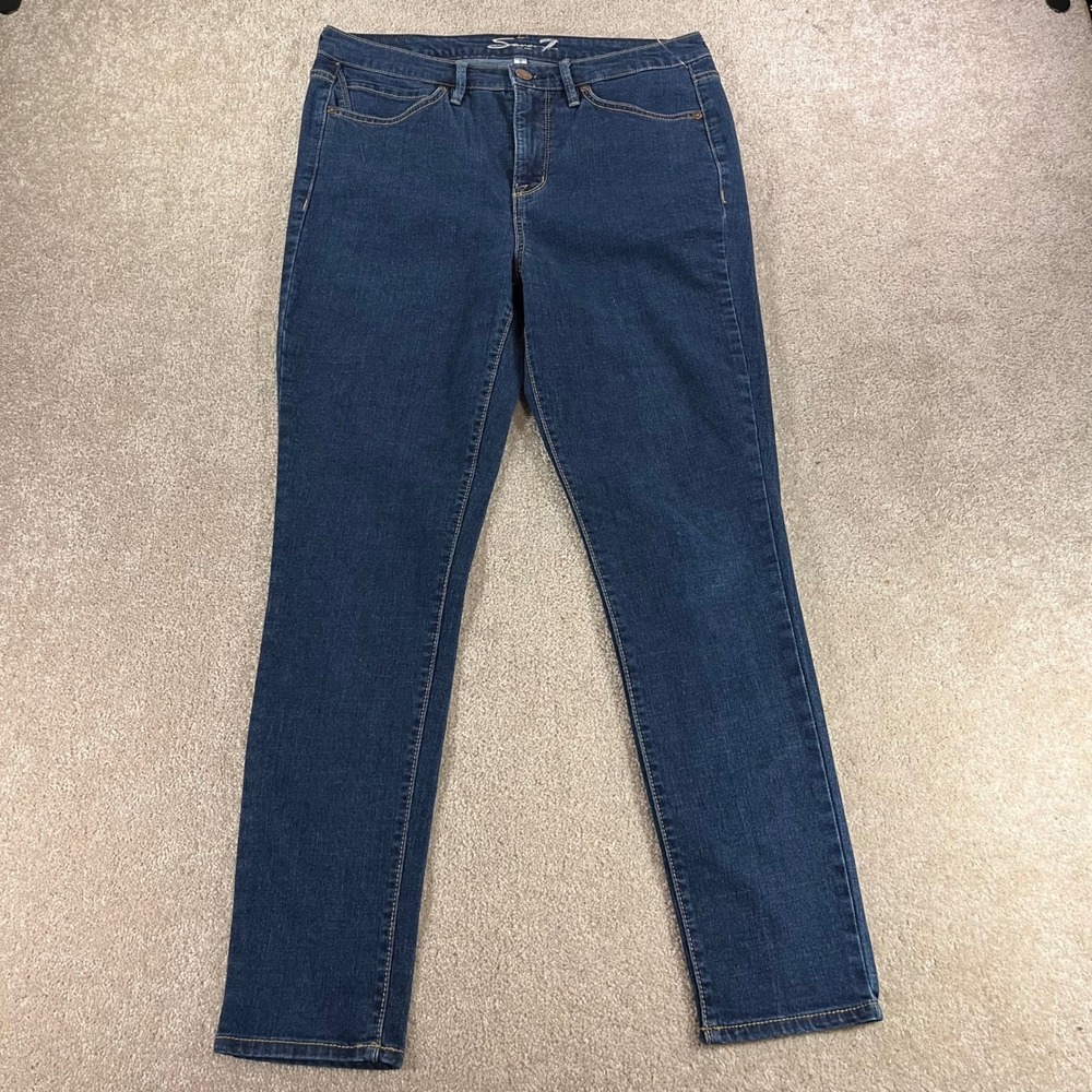 Seven7 Skinny Jeans Womens 8 Dark Wash Blue Stretch Denim Mid Rise RN109890